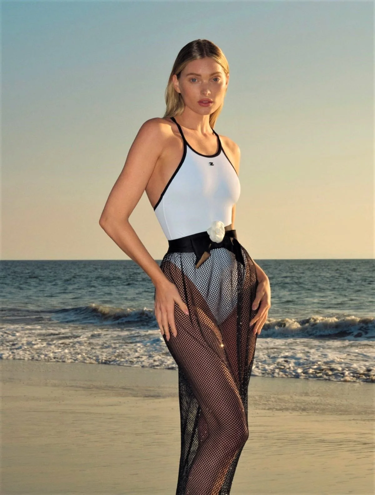 Elsa Hosk Poses Waterside in ELLE Denmark April 2022, Lensed